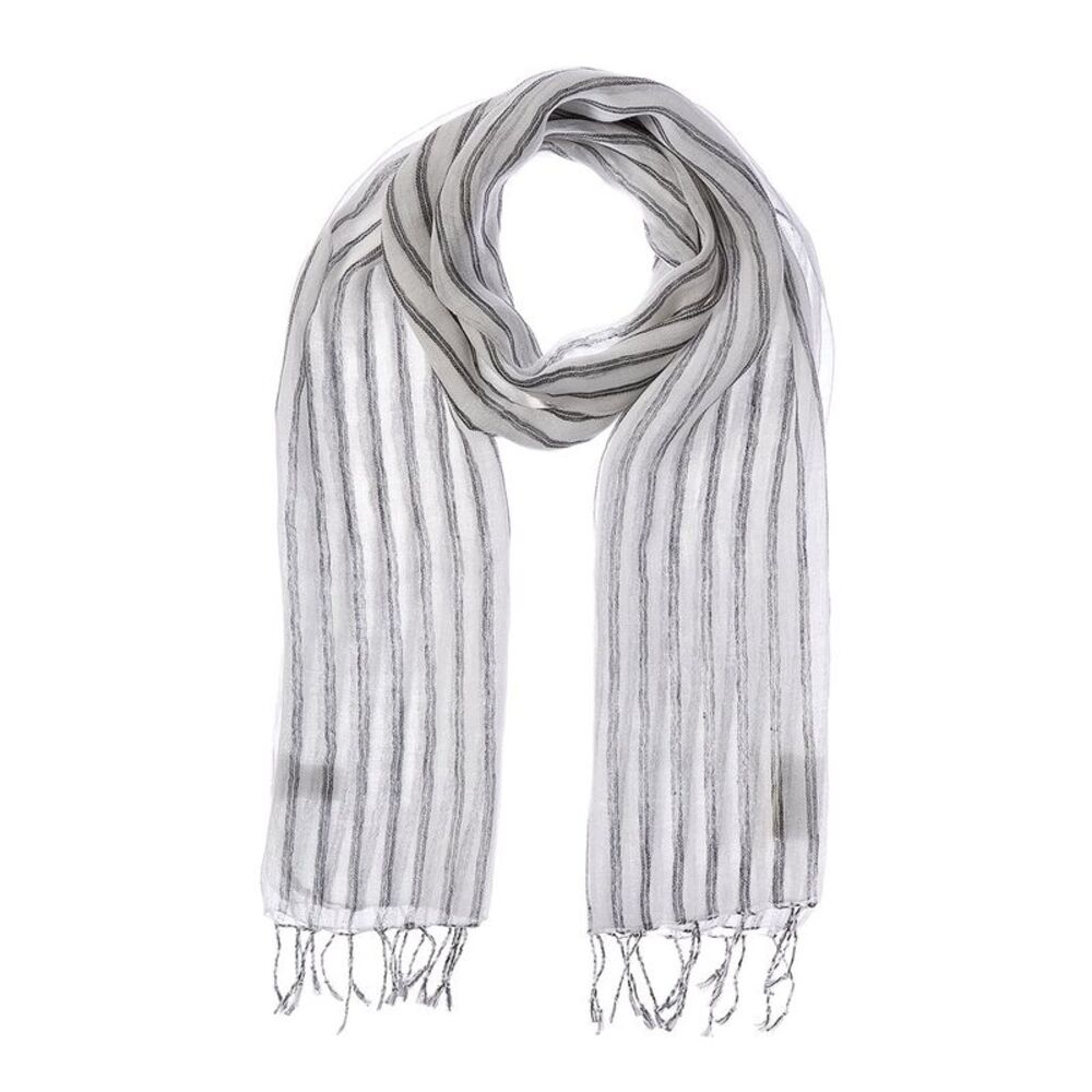 Brunello Cucinelli Linen-Blend Scarf, White